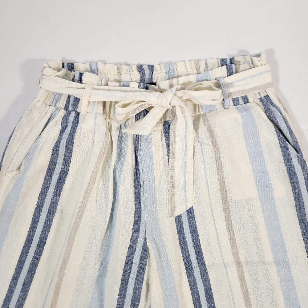 Rewash Blue and Cream Linen Pants Size XL
